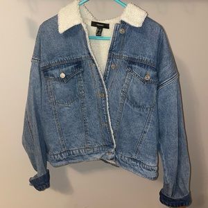 Forever 21 Fuzzy Jean Jacket